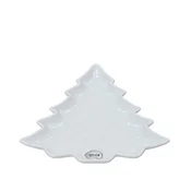 Dekordom novogodišnja dekoracija - plate porcelain tree 20cm 604080 - white - kmg ( 043372 )