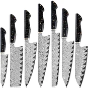 Set damaškovih kuhinjskih noževa KU-38065 - ČRNa KP38065