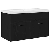 Vidaxl Kopalniška omarica z vrati Črna Orehovina 80 x 38,5 x 46 cm