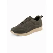 Ombre Lightweight suede mens sports style sneakers - olive