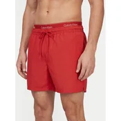 Calvin Klein Swimwear Kratke kopalne hlače rdeča/bela