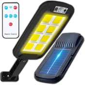 Retoo Solarna LED-svetilka, ulicna in vrtna svetilka, daljinski upravljalnik, senzor gibanja in mraka