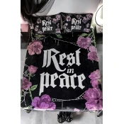 Odeja (pregrinjalo) KILLSTAR - Grave Bloom - Black - KSRA013049