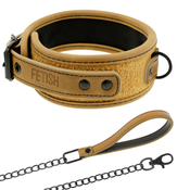 Fetish Submissive Origin Collar with Leash Vegan Leather