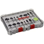 Bosch Komplet raznih glodala, 15 komada, držac od 8 mm 2607017472, 15-piece Mixed Application Router Bit Set.