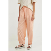 Pamučne hlače Rip Curl boja: narančasta, cargo kroj, visoki struk