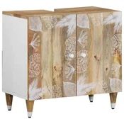 Vidaxl Kopalniška omarica 62x33x58 cm trden mangov les