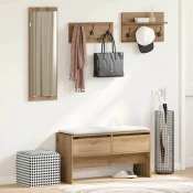 vidaXL Komplet pohištva za predsobo 4 pcs Črni hrast 90 x 31 x 46,5 cm