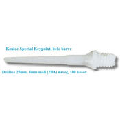 Konice za pikado puščice Special Keypoint 6mm navoj 100 kosov, bele