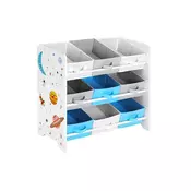 Songmics Polica za organizacijo igrač 625x295x60 cm bela