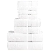 Vidaxl Komplet brisač iz bombaža 8-delni SOLUND bela 600 gsm