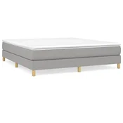 Vidaxl Posteljni okvir z vzmetmi svetlo siv 180x200 cm tkanina