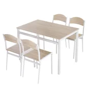 Homestar Jedilna miza komplet 5-delni 100x63x765 cm siva in bela