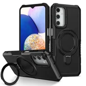 GS Ovitek za Samsung Galaxy A15 5G, obroč s stojalo, črn + 9H steklo