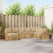 Set vanjskih sofa 8 pcs Bijela i bež 306 x 187,5 x 73 cm
