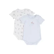 Chicco Pajac/bodi temno bež/svetlo modra/bela
