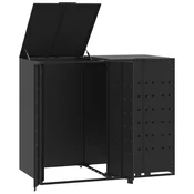 Spremište za 2 kante za otpad crno 138 x 79 x 117 cm celicno