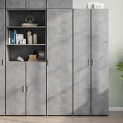 Visoka komoda siva betona 45x42,5x185 cm od konstruiranog drva
