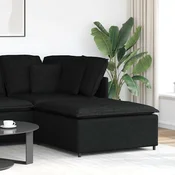 vidaXL Modularni kavč s podnožjem, črne barve 100x100x48 cm