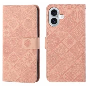 Eleganten etui ovitek za iPhone 16 Plus, Ethnic, Pink