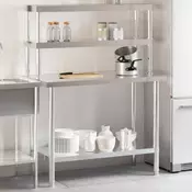 Vidaxl vidaXL Kuhinjska delovna miza s polico 110x55x150 cm nerjaveče jeklo