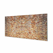 tulup.si Slika na akrilnem steklu Zid kamen 125x50 cm 4 obešalnika