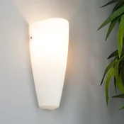 Lindby stenska svetilka Hermine, bela, steklo, višina 31 cm, E27 - Hodnik - Sodobni - opla bel, satiniran nikelj