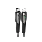 USAMS USAMS BRIDED KABEL USB-C ZA LIGHTNING 20W PD FAST CHARGE 1,2M ČRN, (21980469)