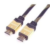 HDMI 2.0 High Speed + Ethernet kabel HQ, pozlačeni konektorji, 0,5 m