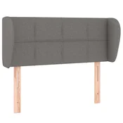 Vidaxl Vzglavje z ušesi temno sivo 103x23x78/88 cm blago