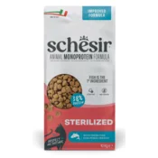 SCHESIR Animal Mono Protein Formula Sterilized Suha hrana za mačke, ribe, 10kg