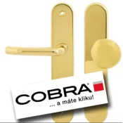 Varnostni okov COBRA TITAN + z nadvložkom (OLV - polirana medenina), levi ročaj/ročaj, Odprtina za cilindrični vložek PZ, COBRA OLV (polirana, sijoča medenina), 72 mm