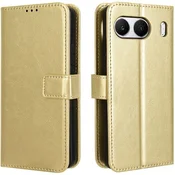 GS Ovitek denarnica Crazy Horse za OnePlus Nord 4, zlat