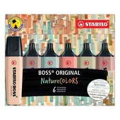 Svetlomer STABILO BOSS NatureCOLORS, komplet 6 barv