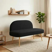 Oblikovana klupa s naslonjacem Crna 110 x 60 x 76 cm Poliester