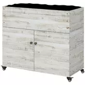 Homestar Dvignjena vrtna greda z omarico 110x50x95 cm bela