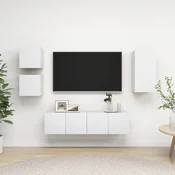 5-dijelni set TV ormarica bijeli od konstruiranog drva