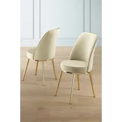 Hanah Home Set stolica Pefa, 45x91x42 cm, 4 komada, Zlatno-krem boje