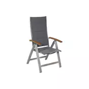 Gardenson ZLOŽLJIV VRTNI SEDEŽ aluminij siva, naravne barve, srebrne barve