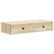 Vidaxl Stenska stranska miza Sonoma hrast 87,5 x 34,5 x 17 cm