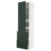 METOD/MAXIMERA Visoka omara+plc/4prd/vrata/2 ličn, bela/Havstorp globoka zelena, 60x60x220 cm