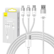 Kabel 3u1 USB kabel Baseus StarSpeed Series, USB-C + Micro + Lightning 3,5A, 1,2m (bijeli) (6932172622299)