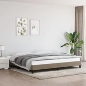 shumee vidaXL Posteljni okvir brez vzmetnice, taupe, 200x200 cm, oblazinjen s tkanino