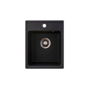 Metalac X Granit Quadro 40 Usadna kvarcna sudopera sa sifonom, Crna, O 90, 400x500 mm
