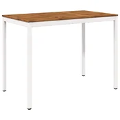 vidaXL Vrtni Bar Miza Naravna in bela 141 x 80,5 x 105 cm