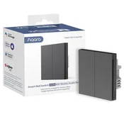 Pametno dvojno zidno stikalo AQARA Smart Wall Switch H1, s neutralnim vodom, sivi