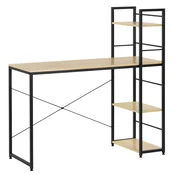 springos Springos Moderna računalniška miza s polico 120 x 48 x 122 cm - svetlo rjava miza v industrijskem stilu Loft, (5000125682)
