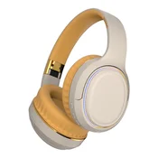 INF Brezžične čez-uhesne slušalke Bluetooth 5.3, 16-urna avtonomija in LED Khaki, (5000296246)