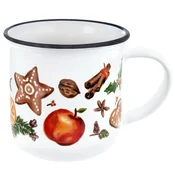 Northix Keramična skodelica z zimskim motivom, 330 ml, primerna za mikrovalovno pečico
