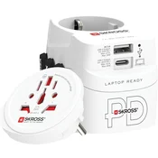 SKROSS 1.302474 PRO Light 45W bijeli svjetski putnički adapter USB-A/USB-C + USB-C kabel